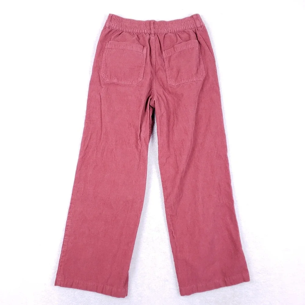 Forever 21 Corduroy Pants Pleated Straight Leg Medium Pink Coastal - Picture 9 of 10